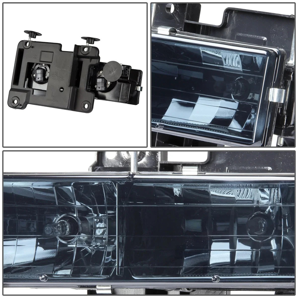 Smoked Housing Headlights/Lamps Pair for Chevy C/K Pickup (1988–1998)