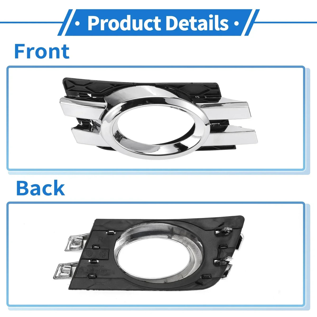 Right Fog Light Grill in Silver and Black for Mercedes-Benz 2006-2012