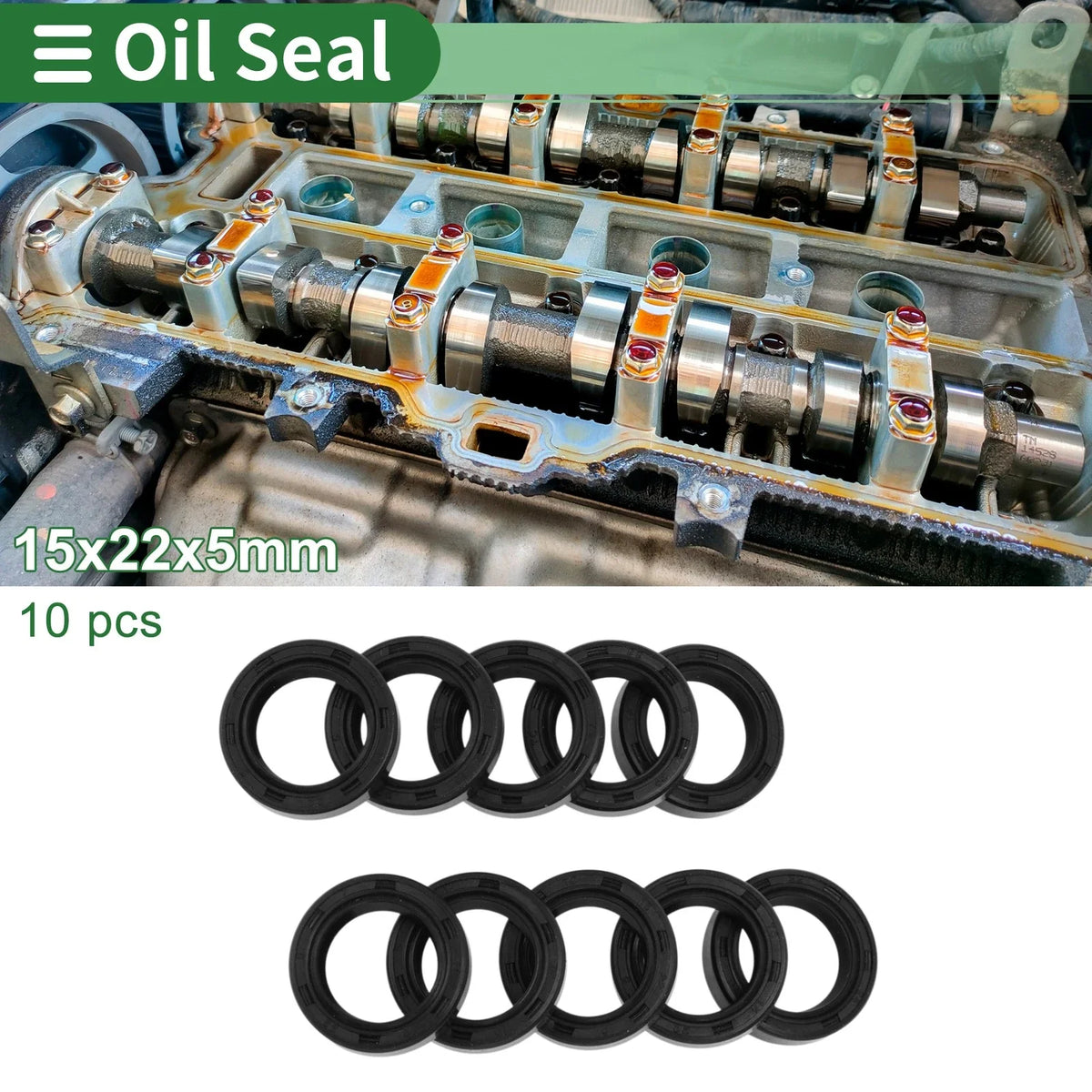 Oil Seal - NBR Rubber 15x22x5mm