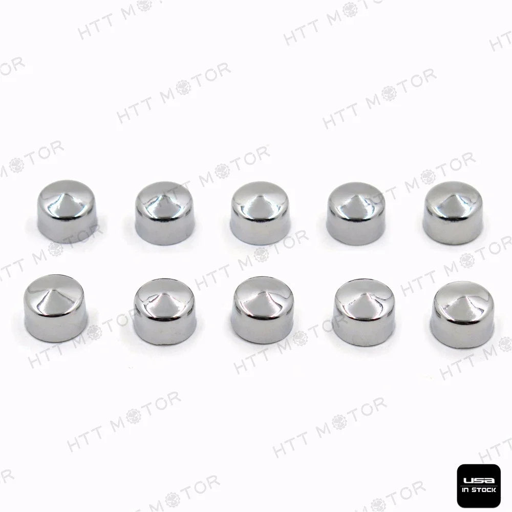 10 Piece Chrome Allen Socket Bolt Cap Dress Kit for Harley Motorcycles