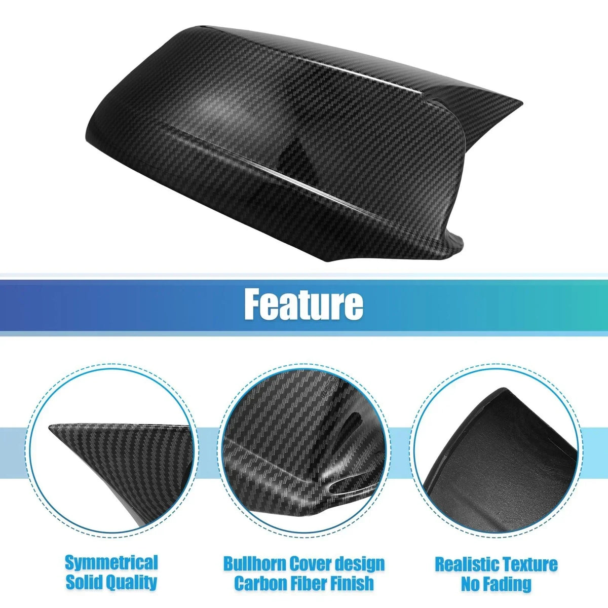 Side Mirror Cover Caps - Carbon Fiber Design for BMW (Pair)