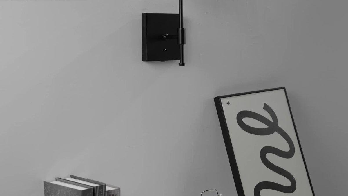 LED Wireless Wall Sconce Lamp - Rechargeable Glass Black