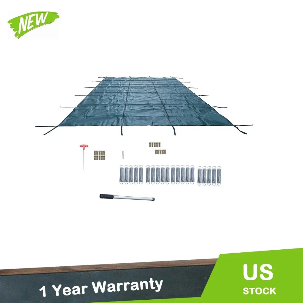 Safety Pool Cover for 12x24 Ft Rectangle Pools (Green)