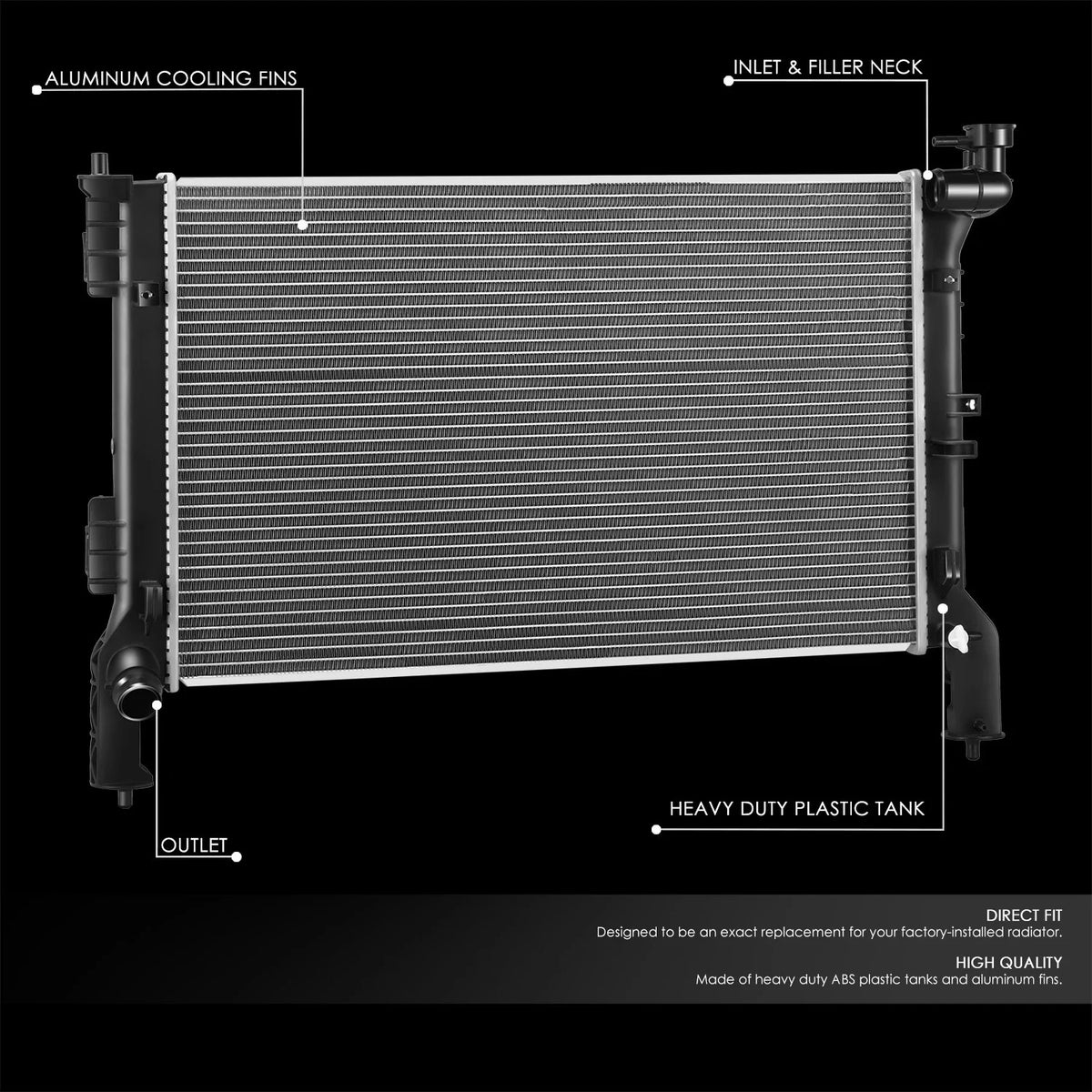 Aluminum Radiator for Kia Optima Hyundai Sonata Hybrid (2016–2020) DPI 13709