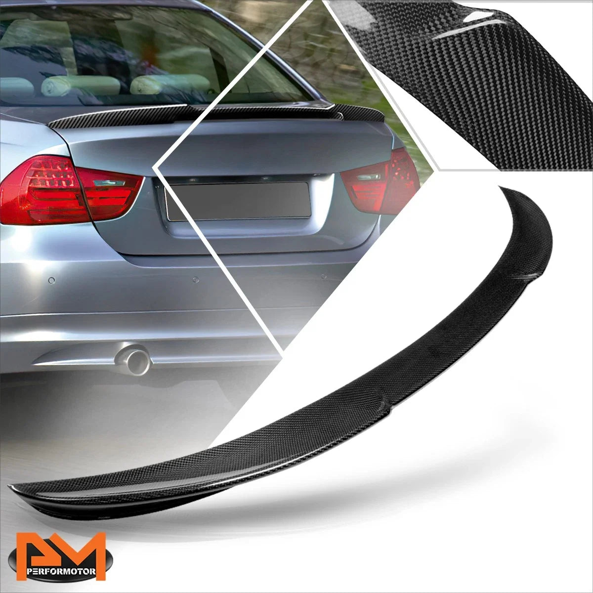 Duck Bill Trunk Spoiler V-Style in Carbon Fiber for BMW 3-Series 2006-2012