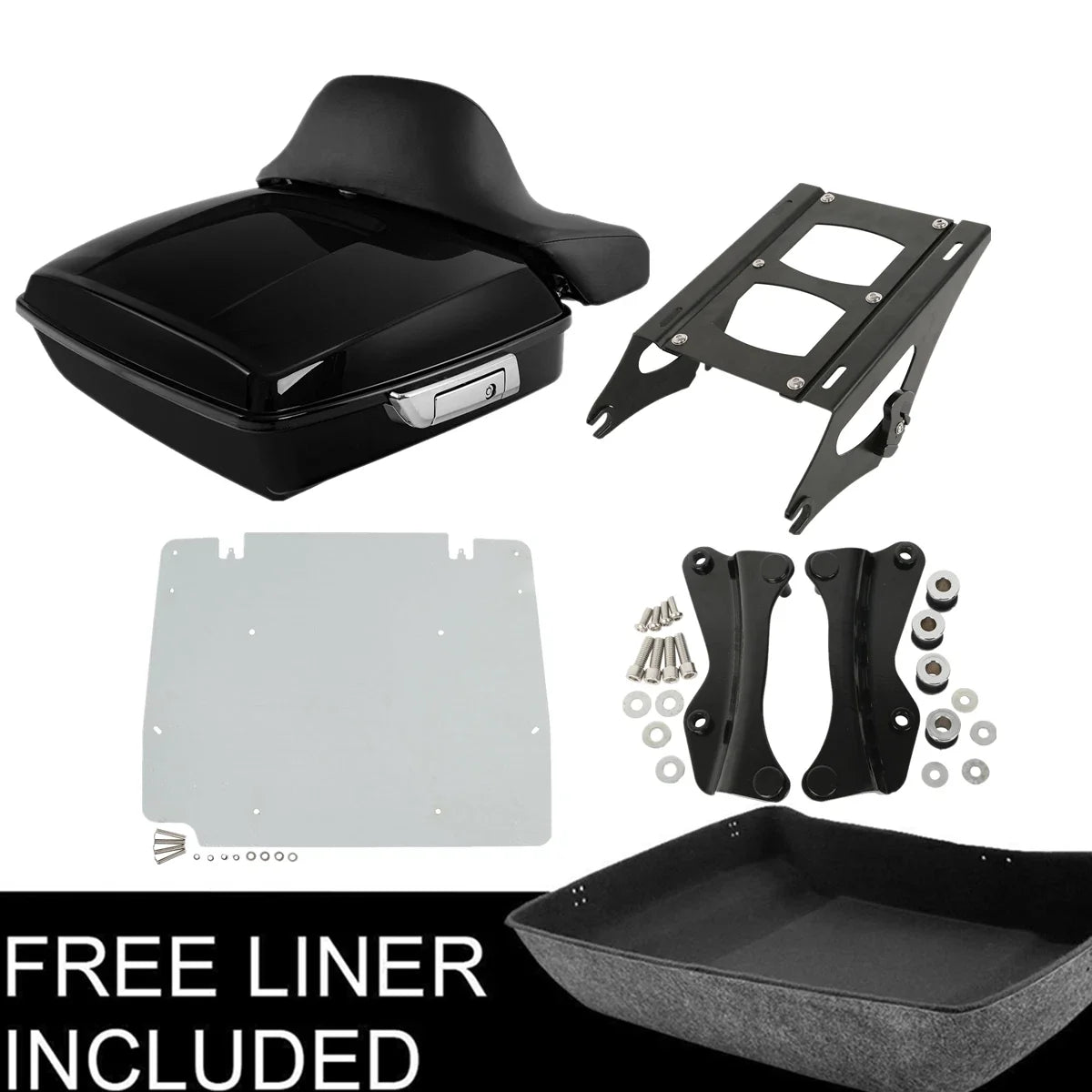 Chopped Trunk Pad Mount Rack Plate Docking Kit - Harley Touring 2014-2023