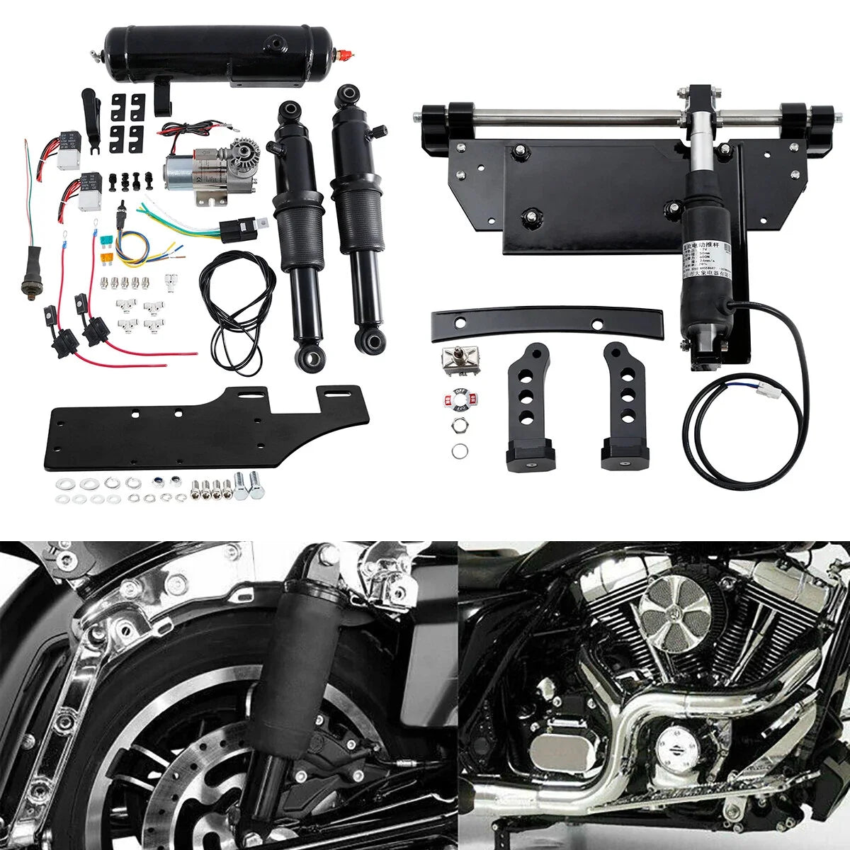 Air Tank & Electric Center Stand for Harley Touring 2009–2016