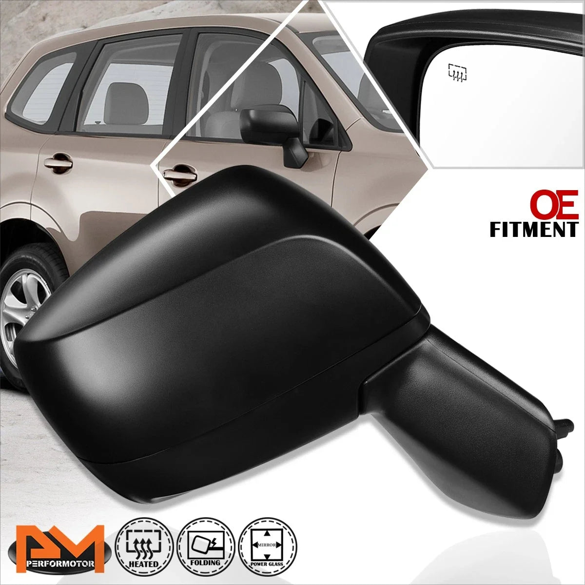 Heated Powered Right Side Mirror for Subaru Impreza XV (2012-2014)