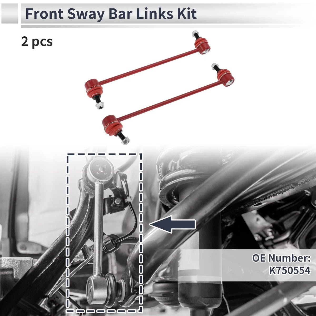Front Stabilizer Bar Links for Mazda 3 (2010–2013) No.K750554, Set of 2