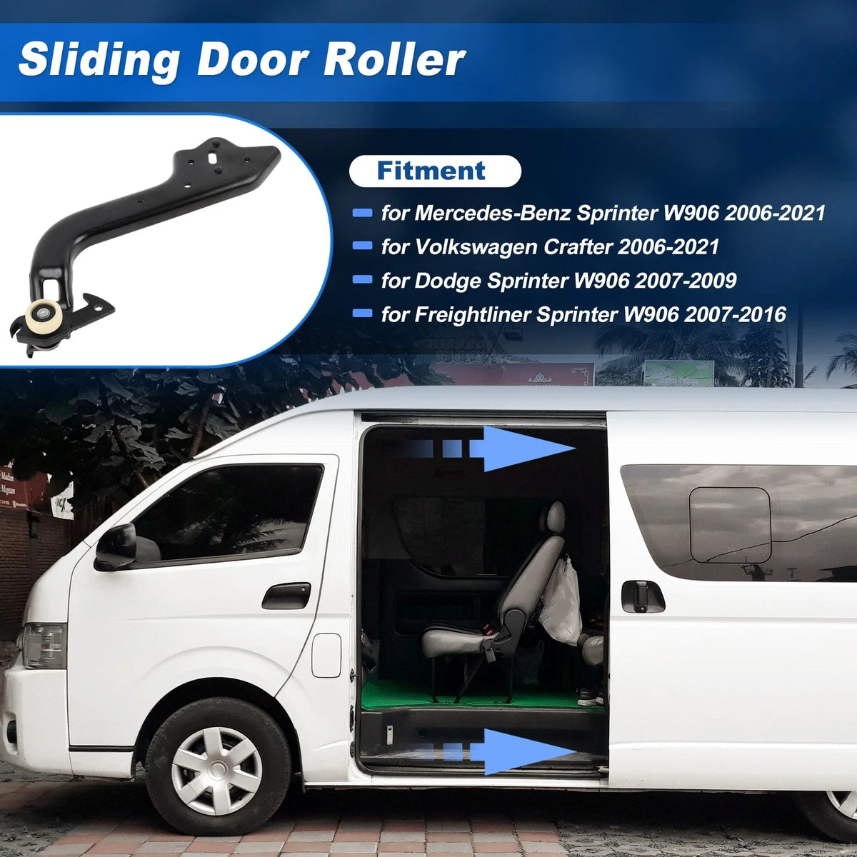 Sliding Door Roller for Mercedes-Benz Sprinter W906 (2006–2021) 0007630147