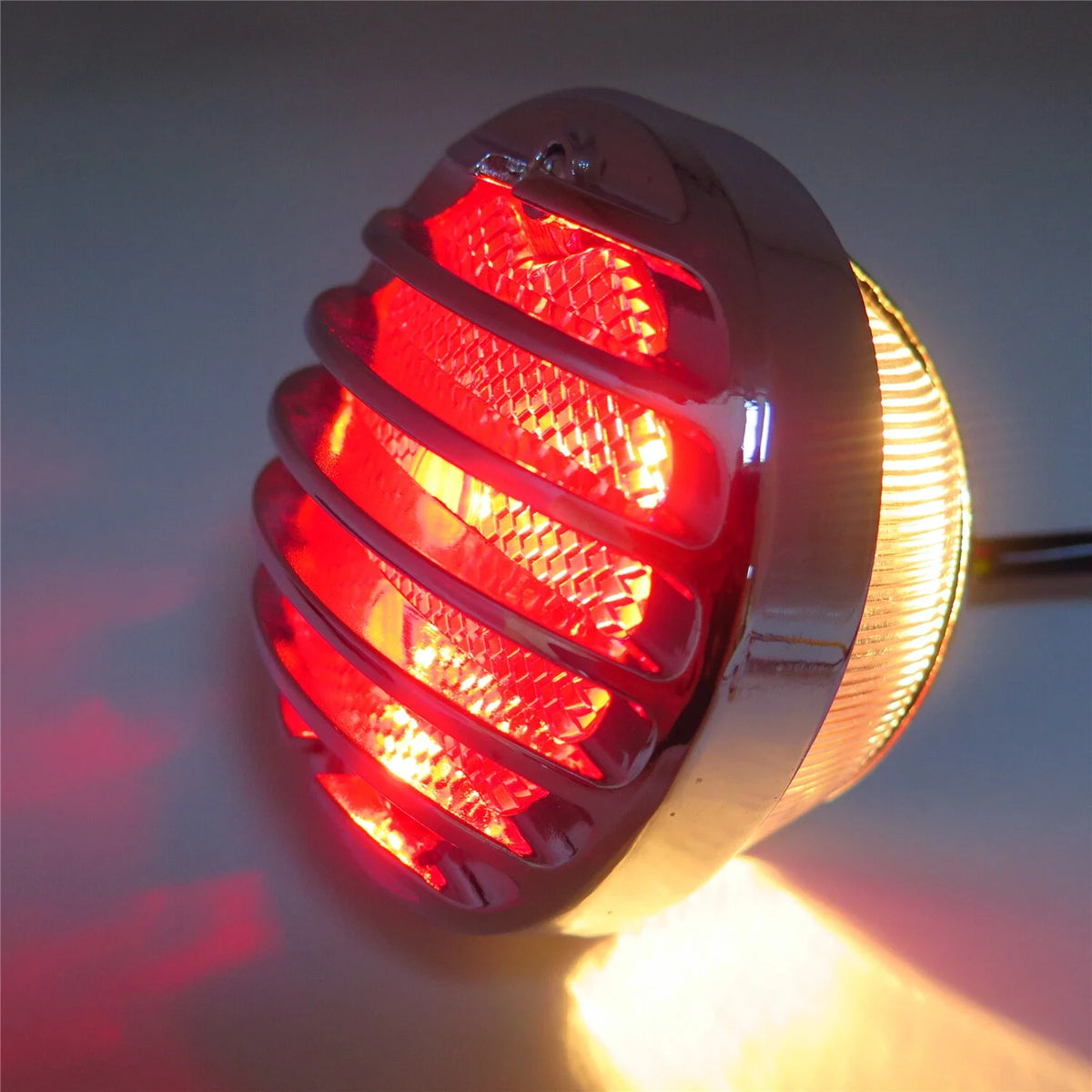 Tail Brake Light Grille - LED, Chrome Finish, Red Lens
