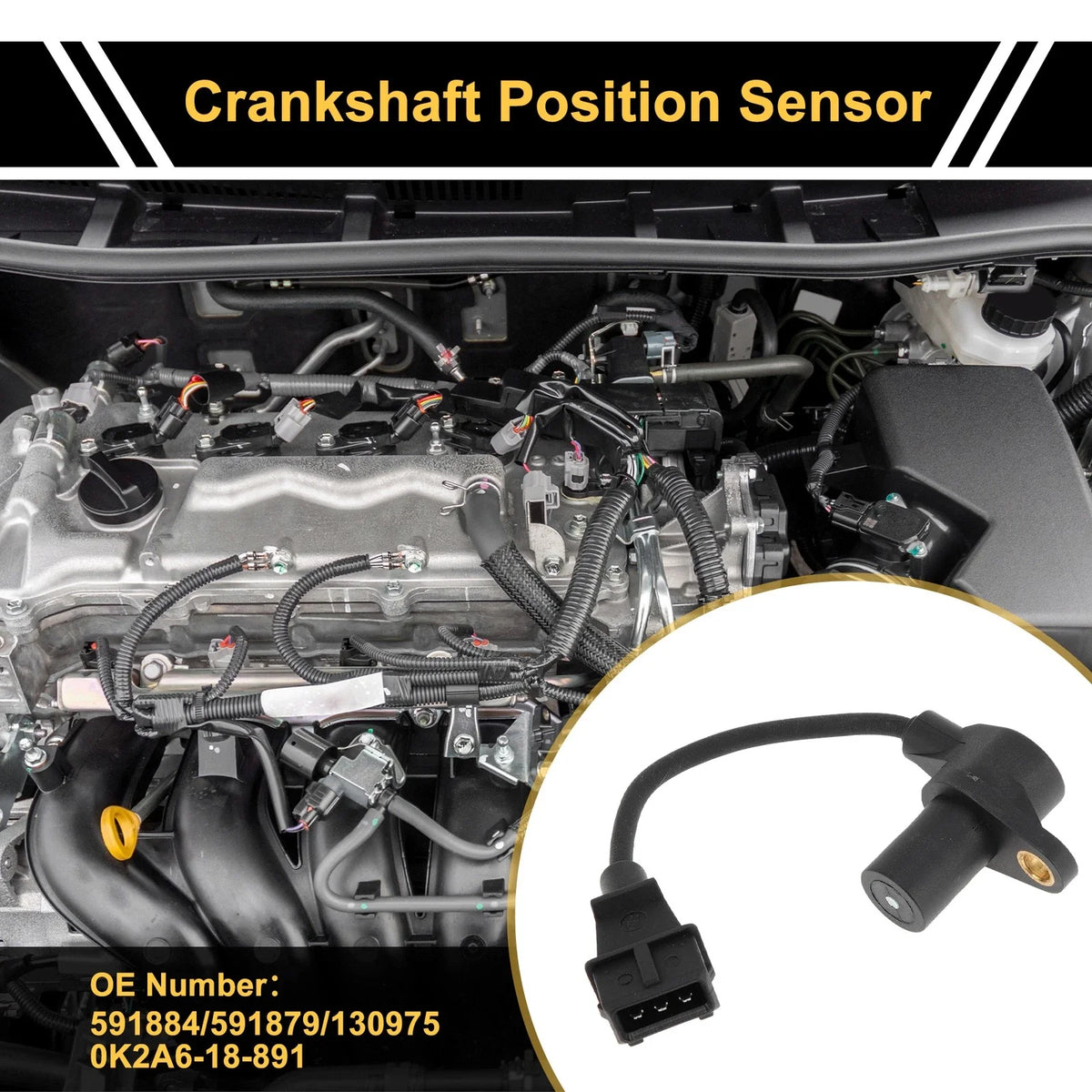 1 Pc Crankshaft Position Sensor No. 0K2A6-18-891 for KIA Sephia (1995–1997)