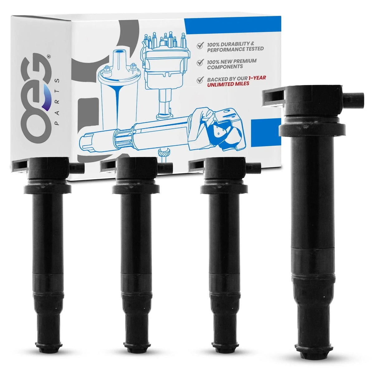 Ignition Coil Pack Set of 4 for Kia Rio Rio5 (2006–2011)