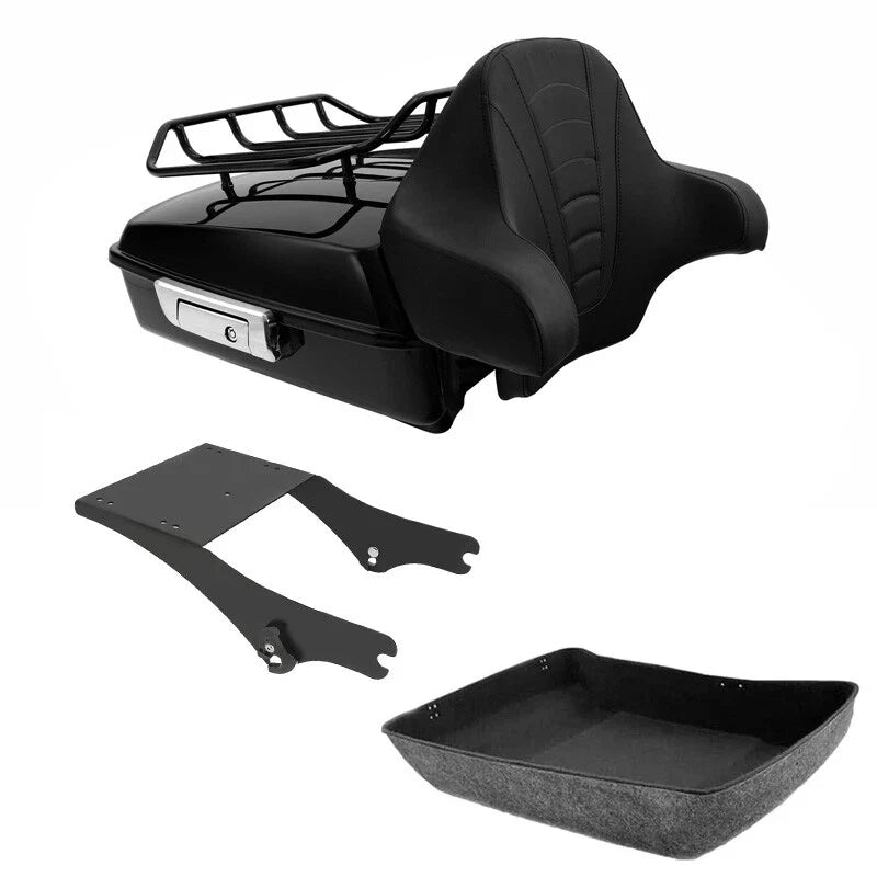 Chopped Trunk Backrest Mount & Rack for Harley Touring (1997-2008)