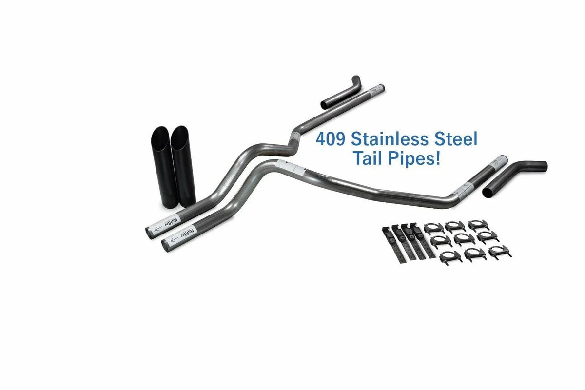 2.5" Stainless Dual Exhaust Kit for Ford F150 (2015–2020) Black Tip