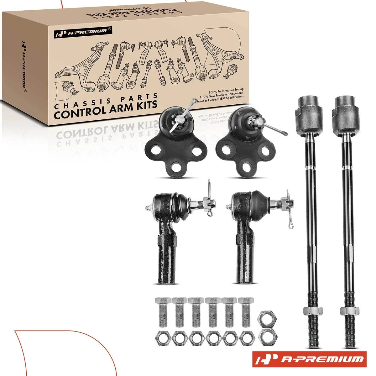 Set of 2 Inner & Outer Tie Rod Ends for Cadillac Allante (1987–1993)