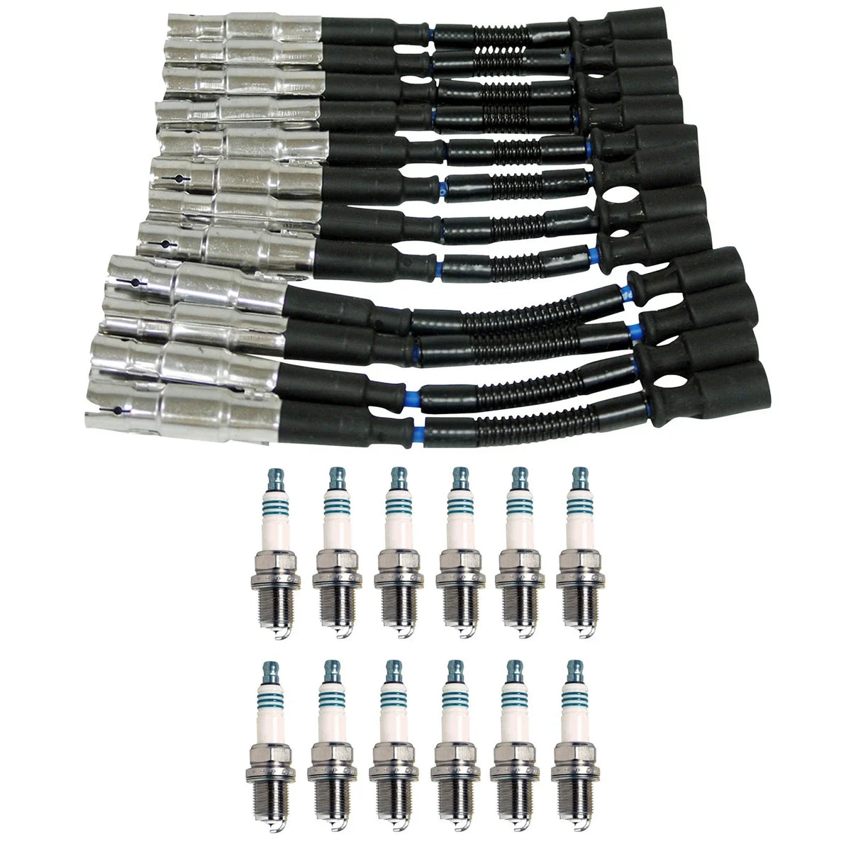 NGK Wire Set & Denso Iridium Spark Plug Kit for Mercedes W163 ML320 W210 E320 (1998–2005)