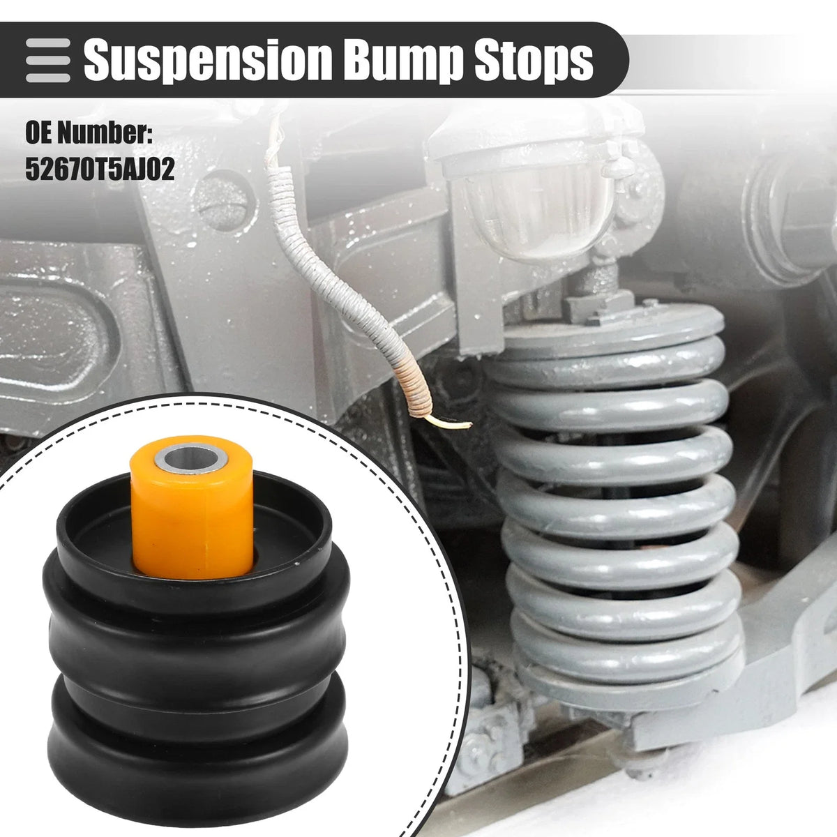 Rear Suspension Bump Stop for Honda HR-V (2016–2020) No. 52670T5AJ02 Black