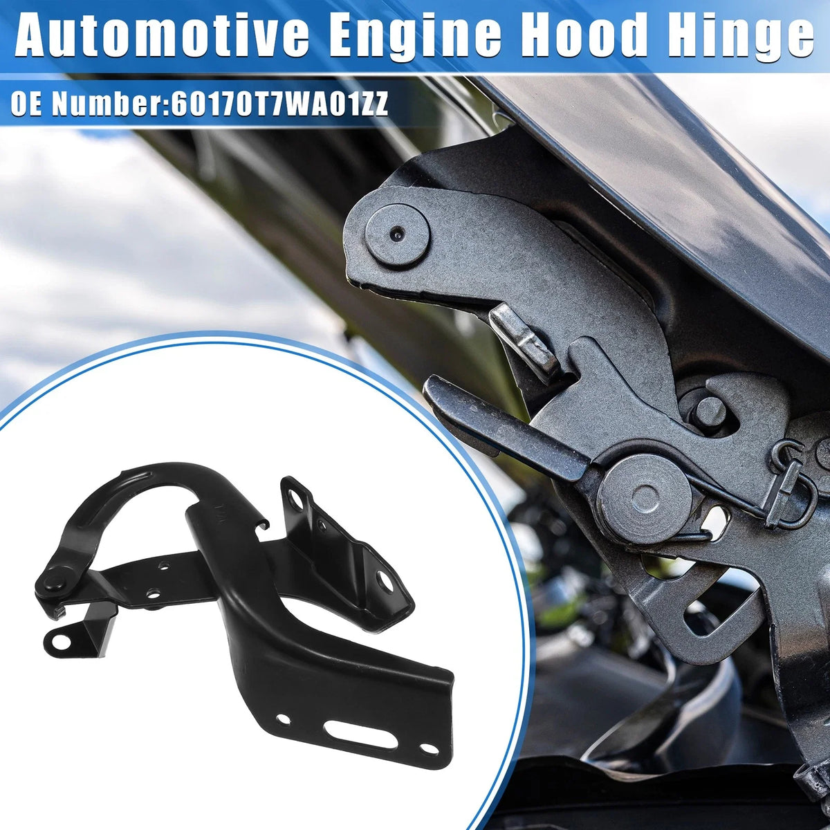 Hood Hinge for Honda HR-V (2016–2018) Left Side Metal Black