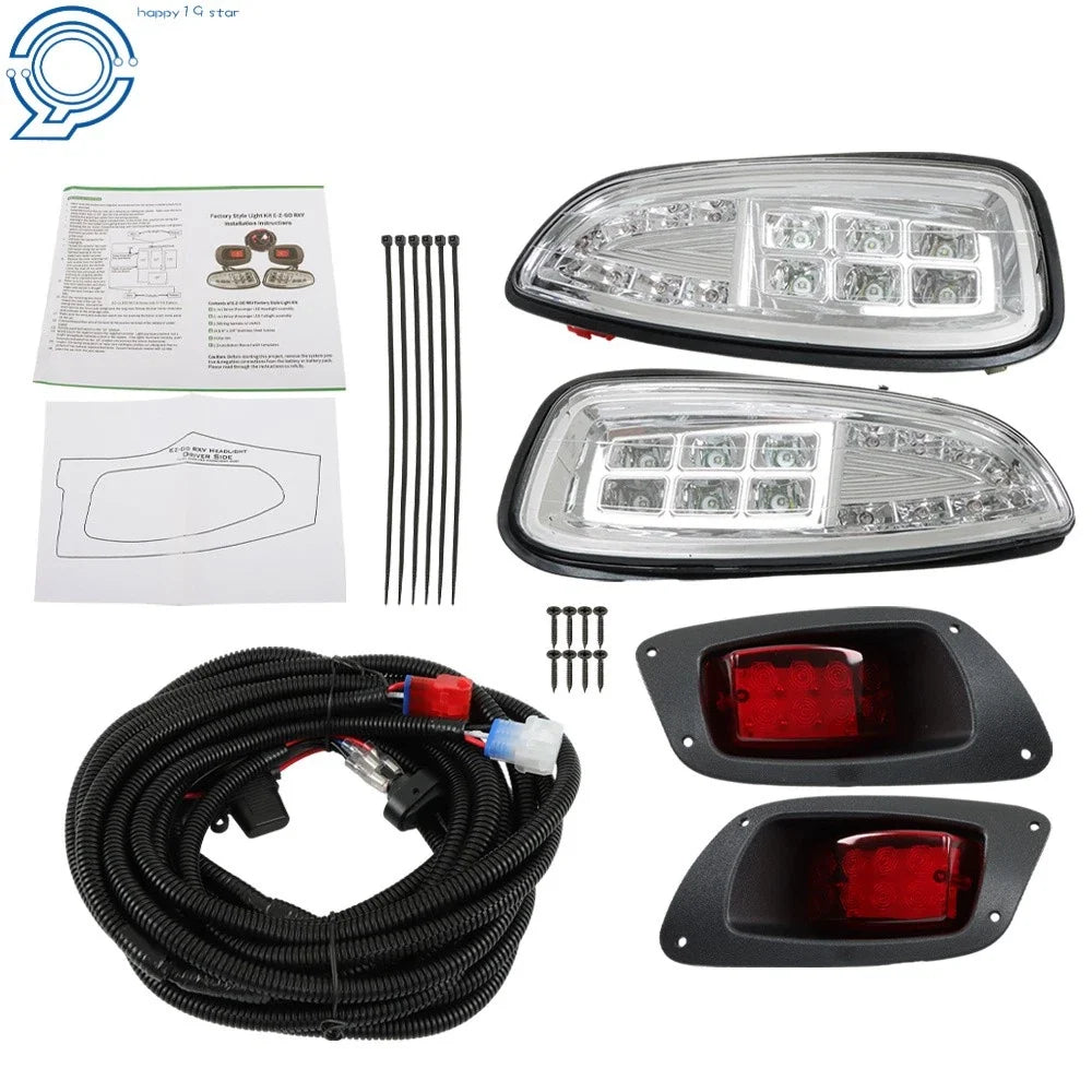 LED Headlights & Tail Lights Light Kit for E-Z-GO RXV Golf Cart (2016–Present)