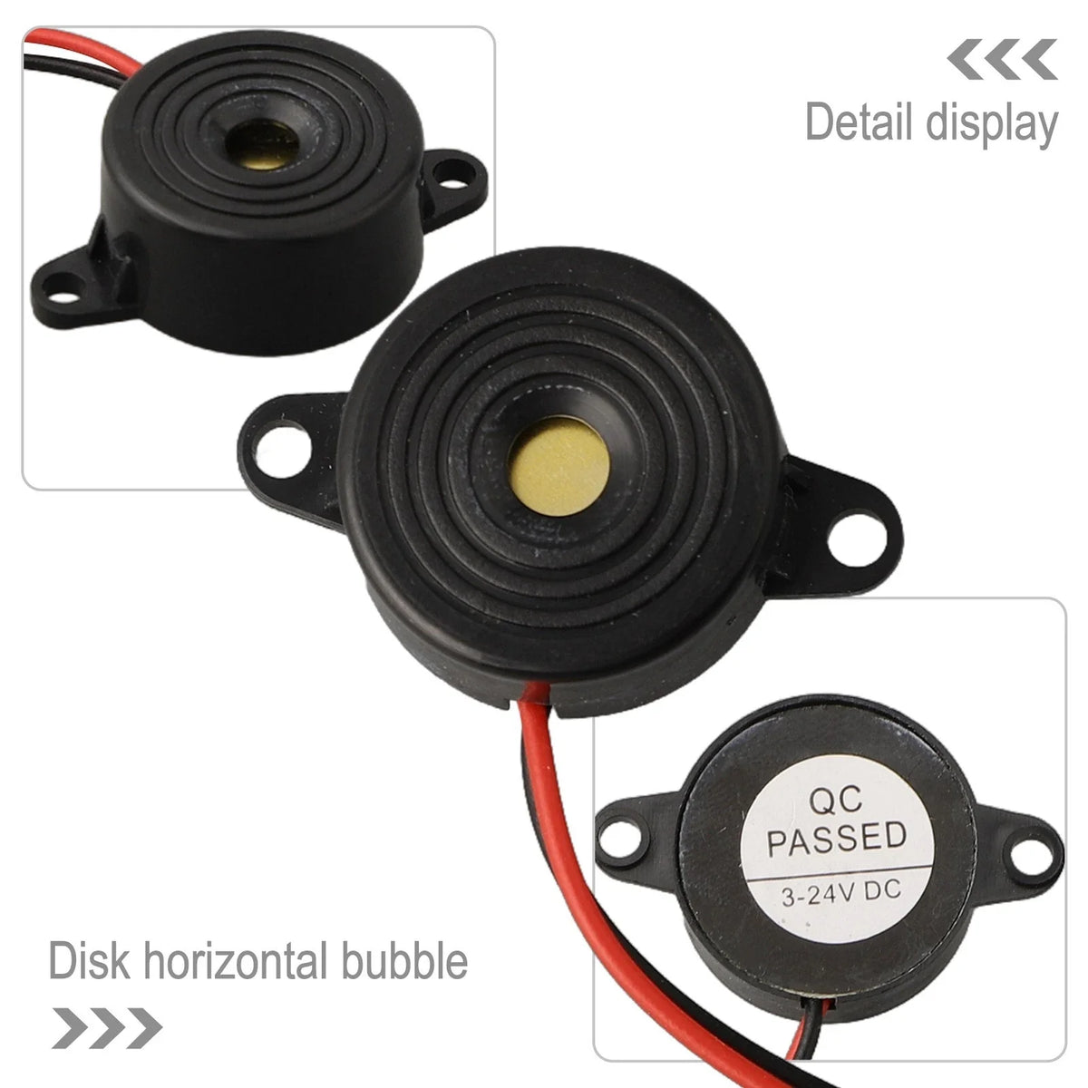 2X 85 DB Piezo Buzzer 12V DC for Wired Connector (2.2x2.2x1cm)