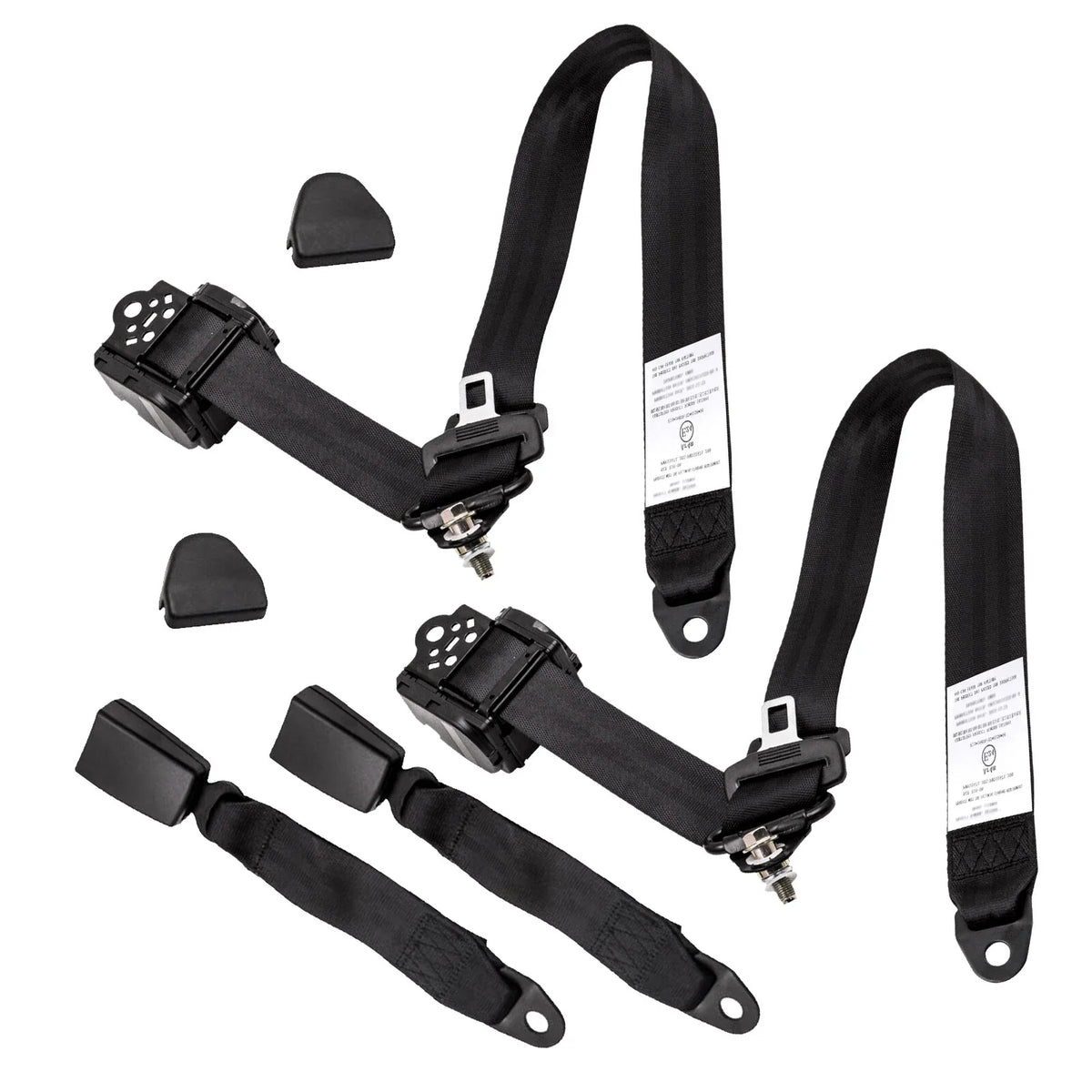2X Retractable 3 Point Safety Seat Belts for Jeep Wrangler (1982–1995)