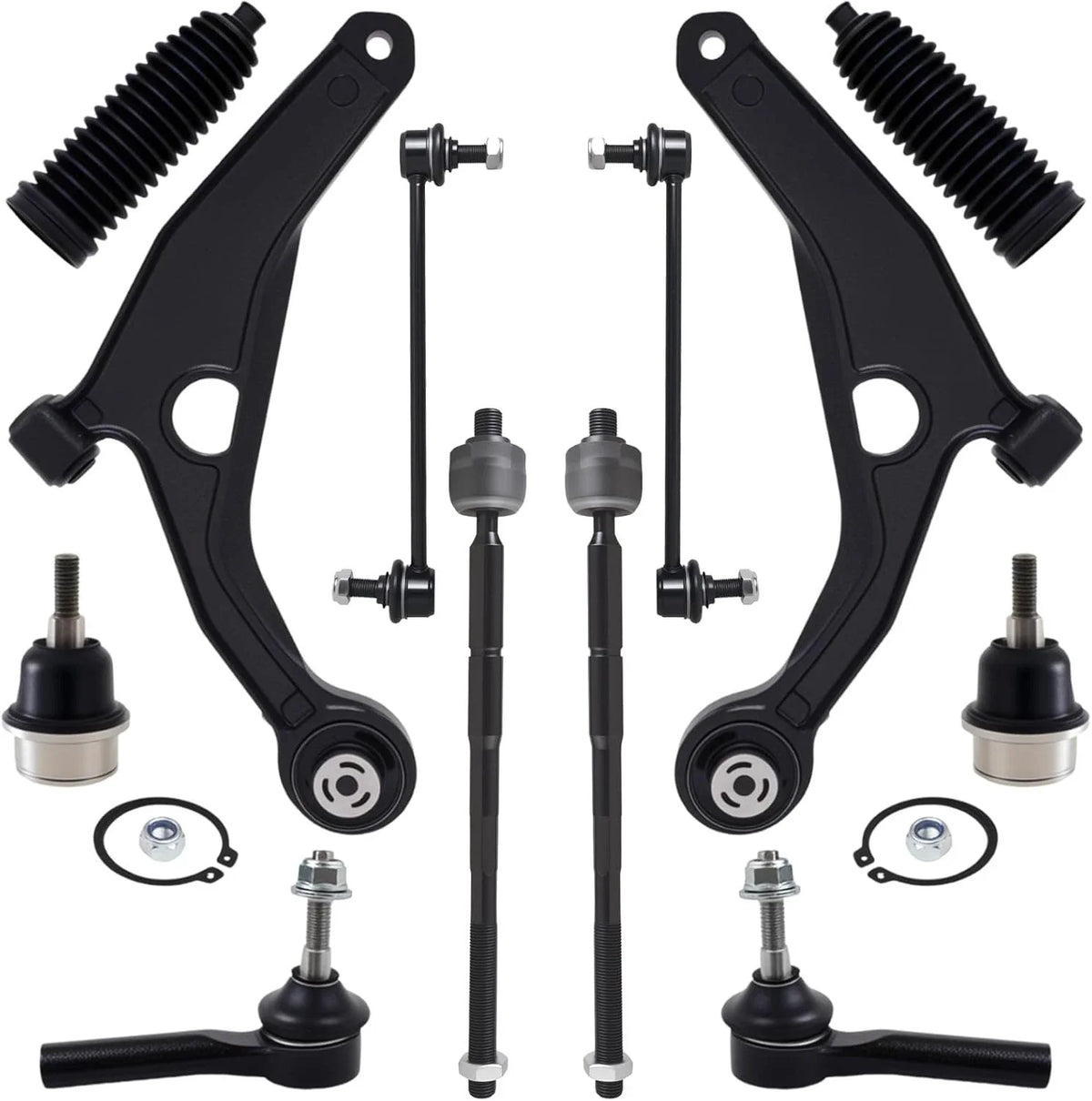 12-Piece Kit of Front Lower Control Arms & Tie Rods for Journey 2009-20