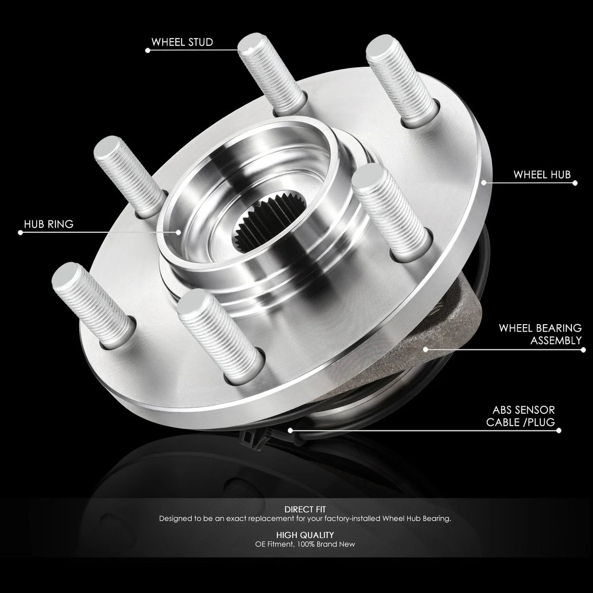 Front Wheel Hub Bearing Assembly for Infiniti QX56 QX80 Nissan Armada (2011–2022)