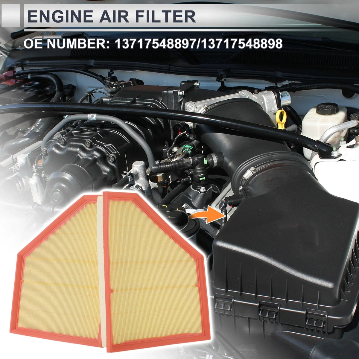 Car Engine Air Filter No. 13717548897 for BMW X5 4.8i (2007–2008)