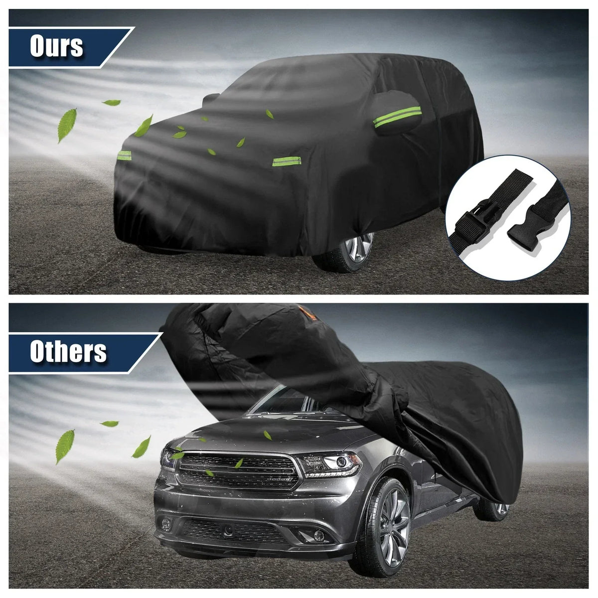 Waterproof Car Cover for Dodge Durango 2011-2023 with Zipper