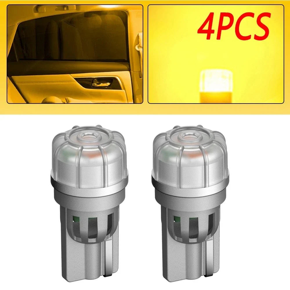 400LM Amber Yellow LED T10 194 W5W License Plate Light for