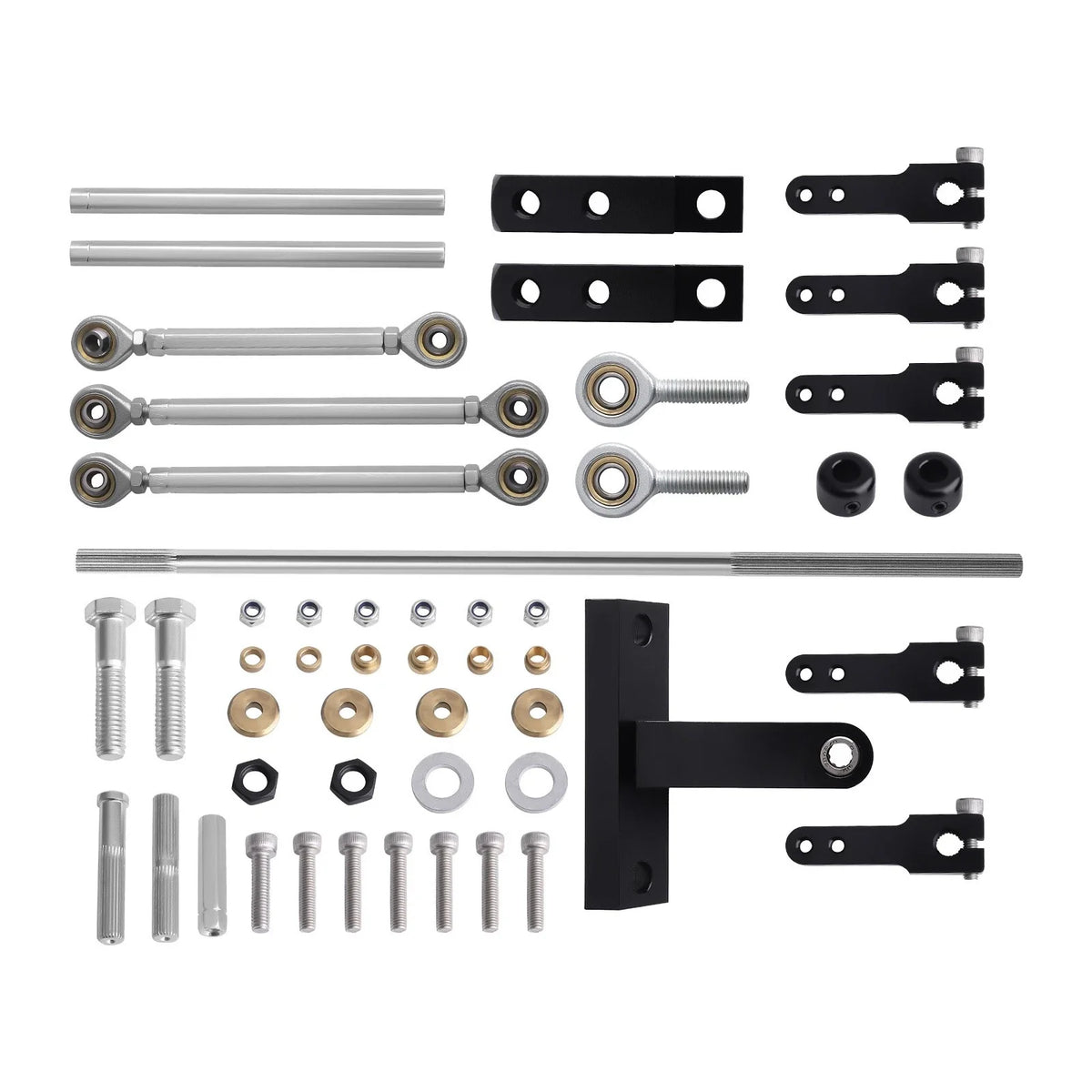 Dual Carburetor Linkage Kit in Black for Universal Applications