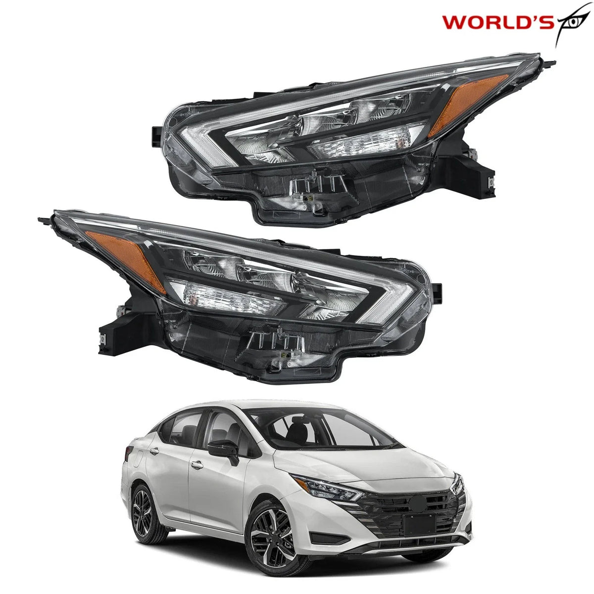 Full LED Headlight Assembly for Nissan Versa S SR SV (2020–2021)