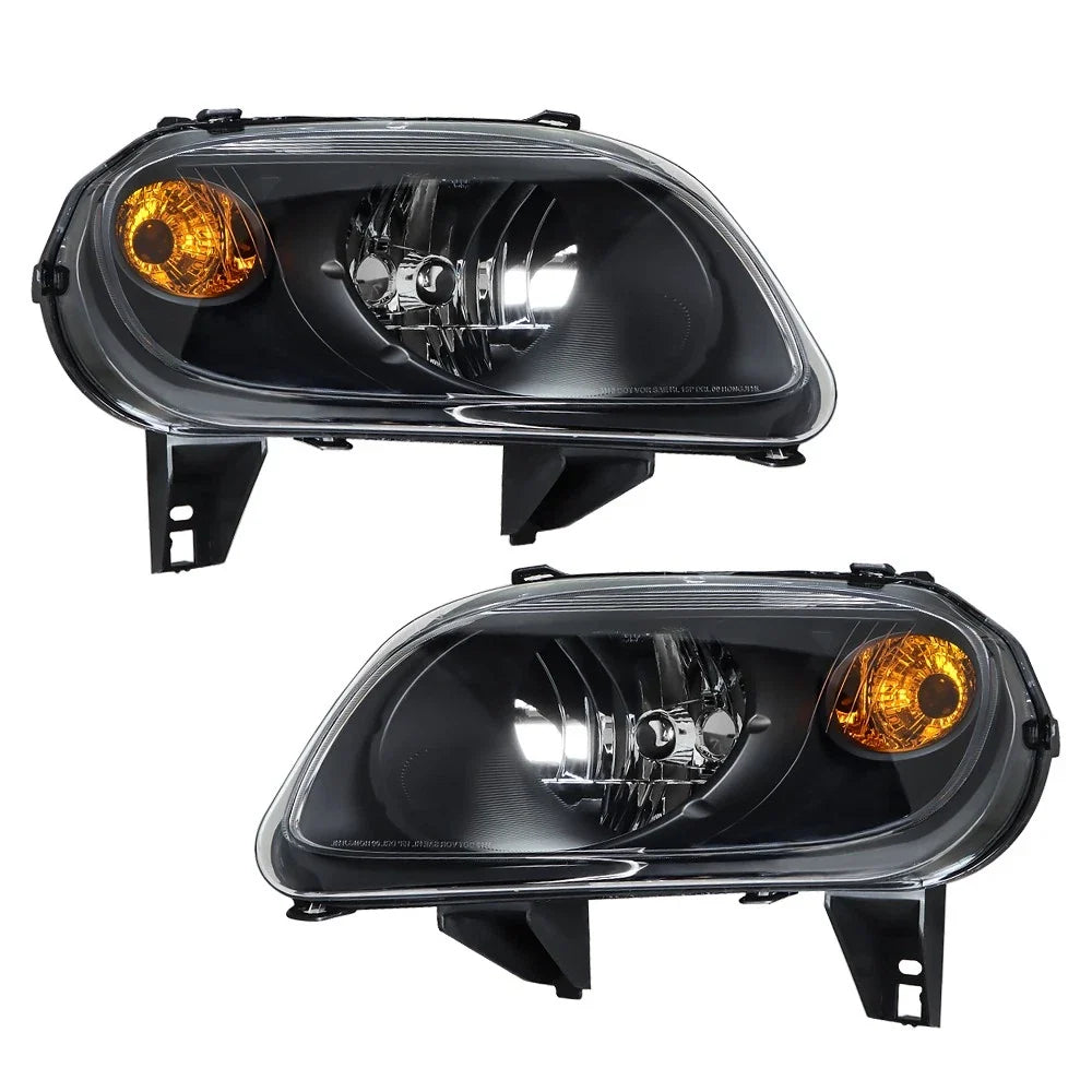 Set of 2 Headlights for Chevy HHR (2006–2011) Halogen Black Housing Clear