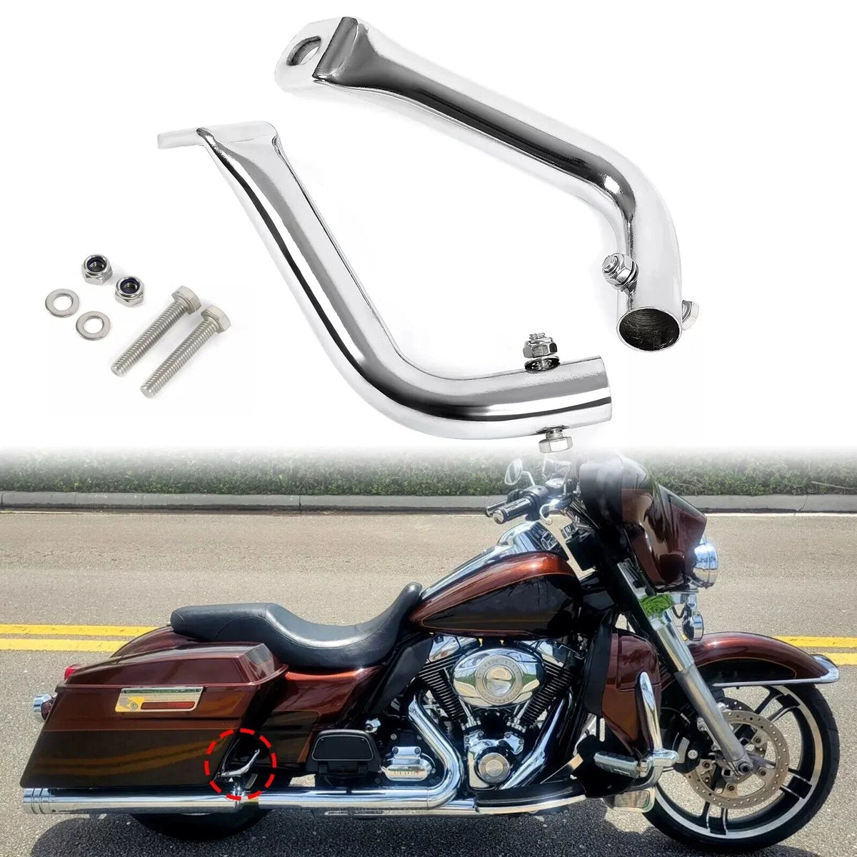 Saddlebag Guard Eliminator Brackets 2X Chrome for Harley Touring 1993–2013