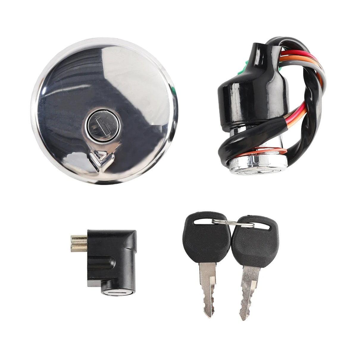 Key Set with Ignition Switch Lock & Fuel Gas Cap for Suzuki GN125 1982-2001