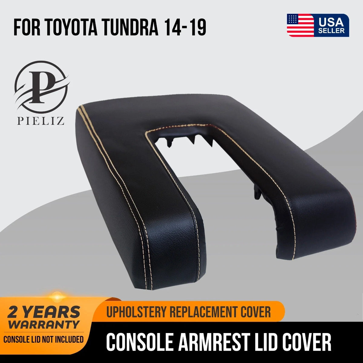 Console Armrest Lid Cover for Toyota Tundra (2014–2019) Beige Stitch