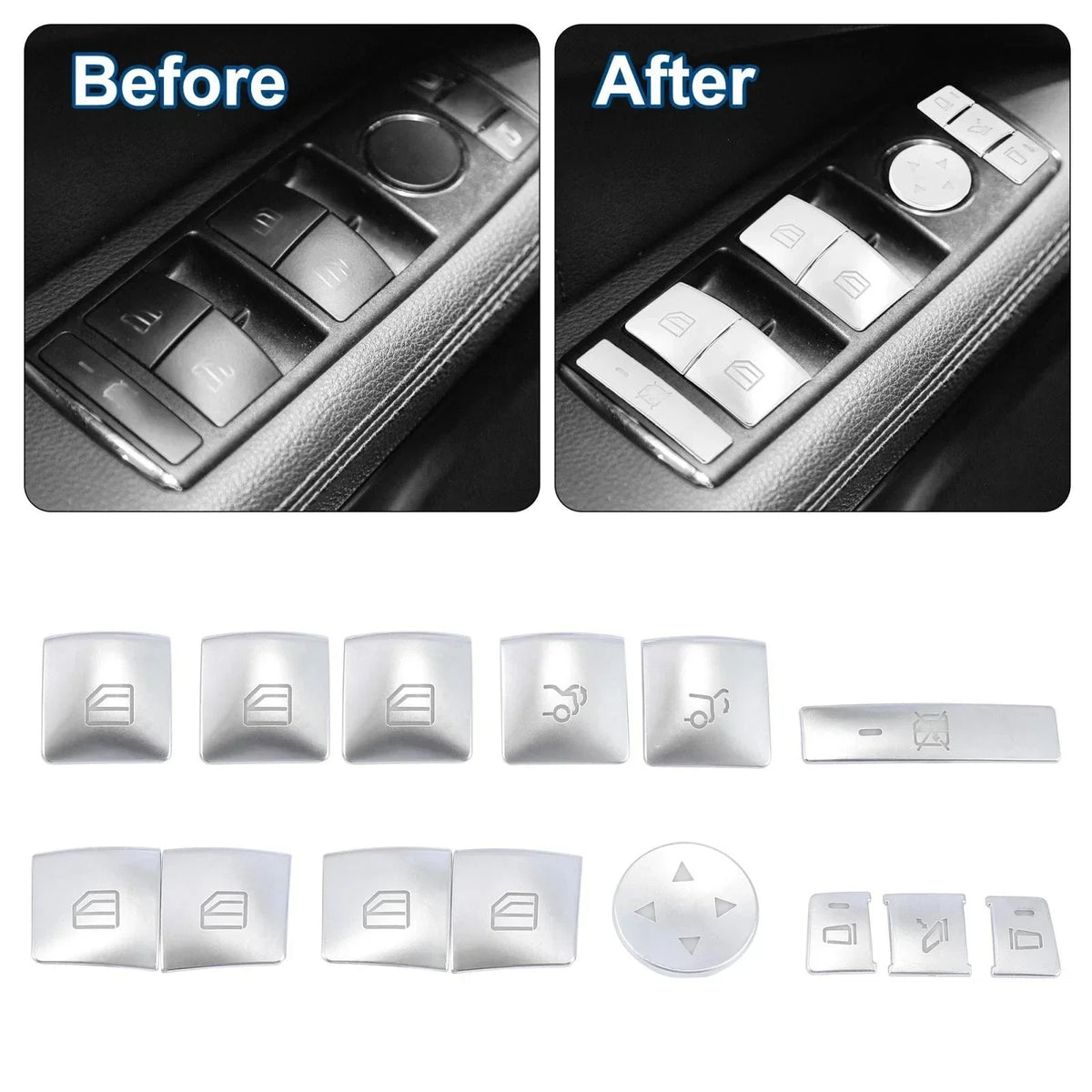 Armrest Door Switch Covers for C200 C250 Mercedes-Benz (2010-2014)