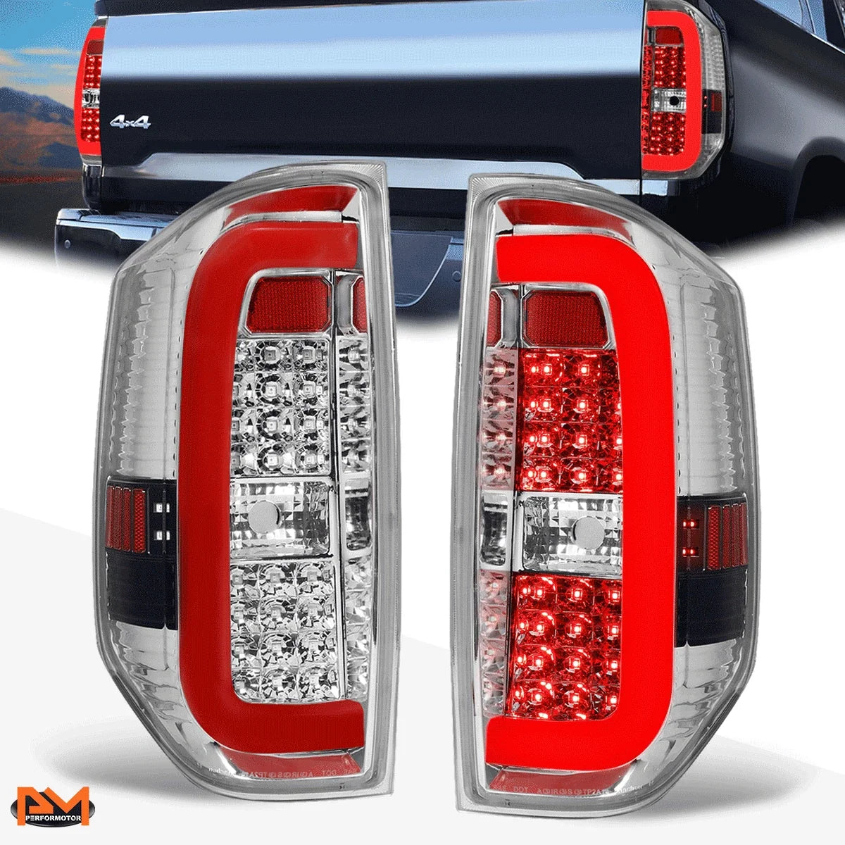 Tail Light 3D LED Tube Bar - Chrome Fit for Tundra 2014–2021
