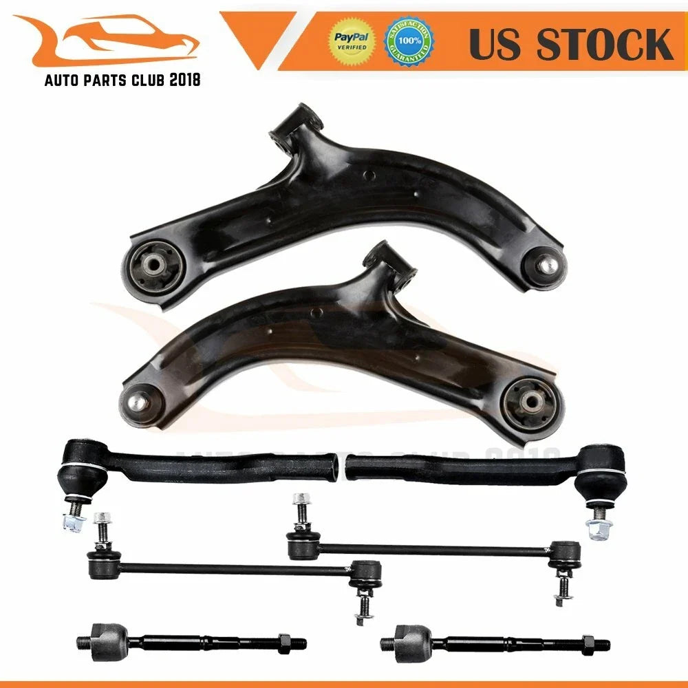 Set of 8 Lower Control Arm & Sway Bar Tie Rods for Nissan Versa 2007-2011