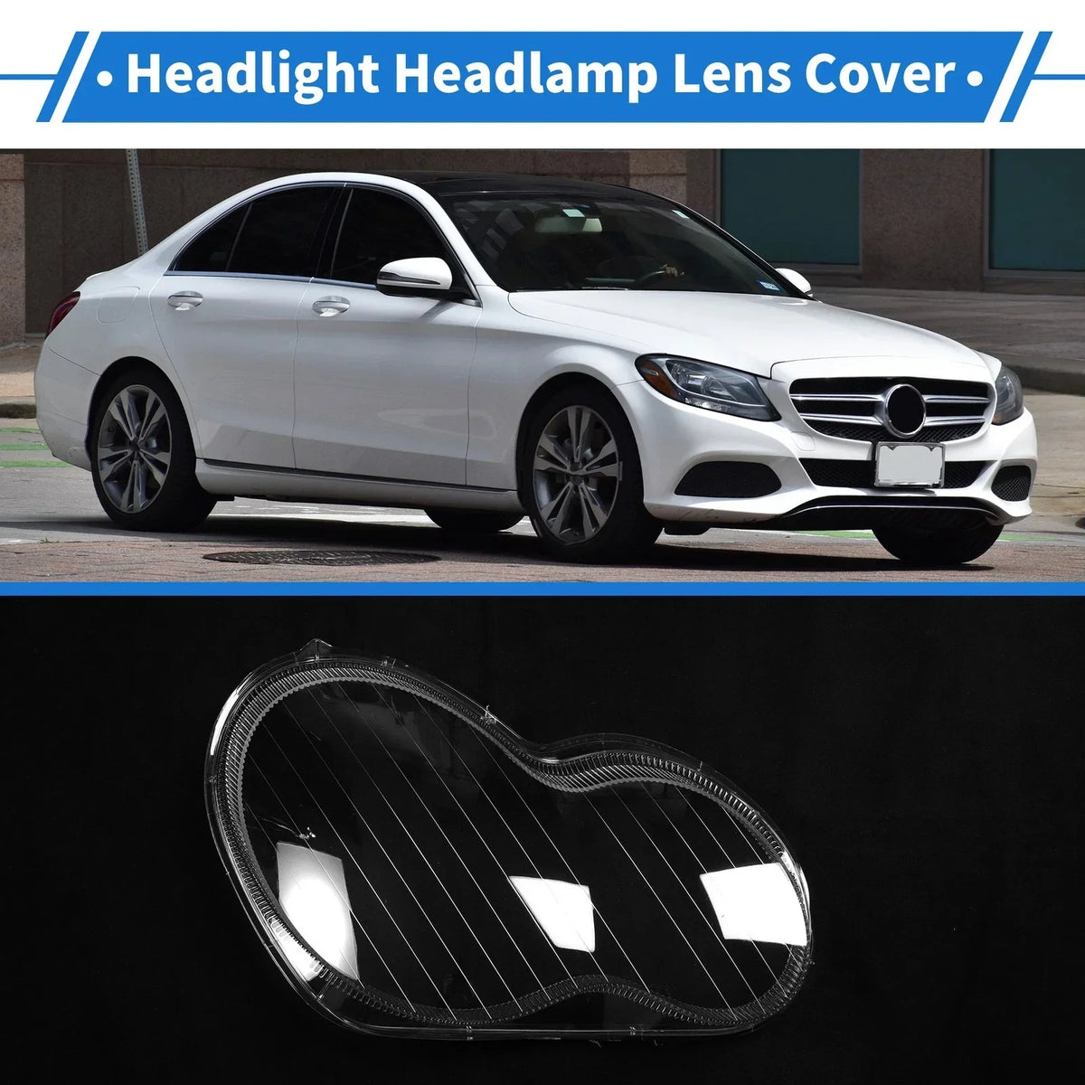 Right Headlight Lens Cover for C-Class Mercedes-Benz (2001-2017)