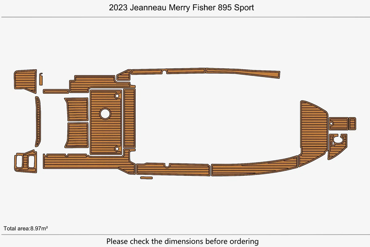 EVA Foam Teak Deck Flooring Mat for Jeanneau Merry Fisher 895 Sport (2023)