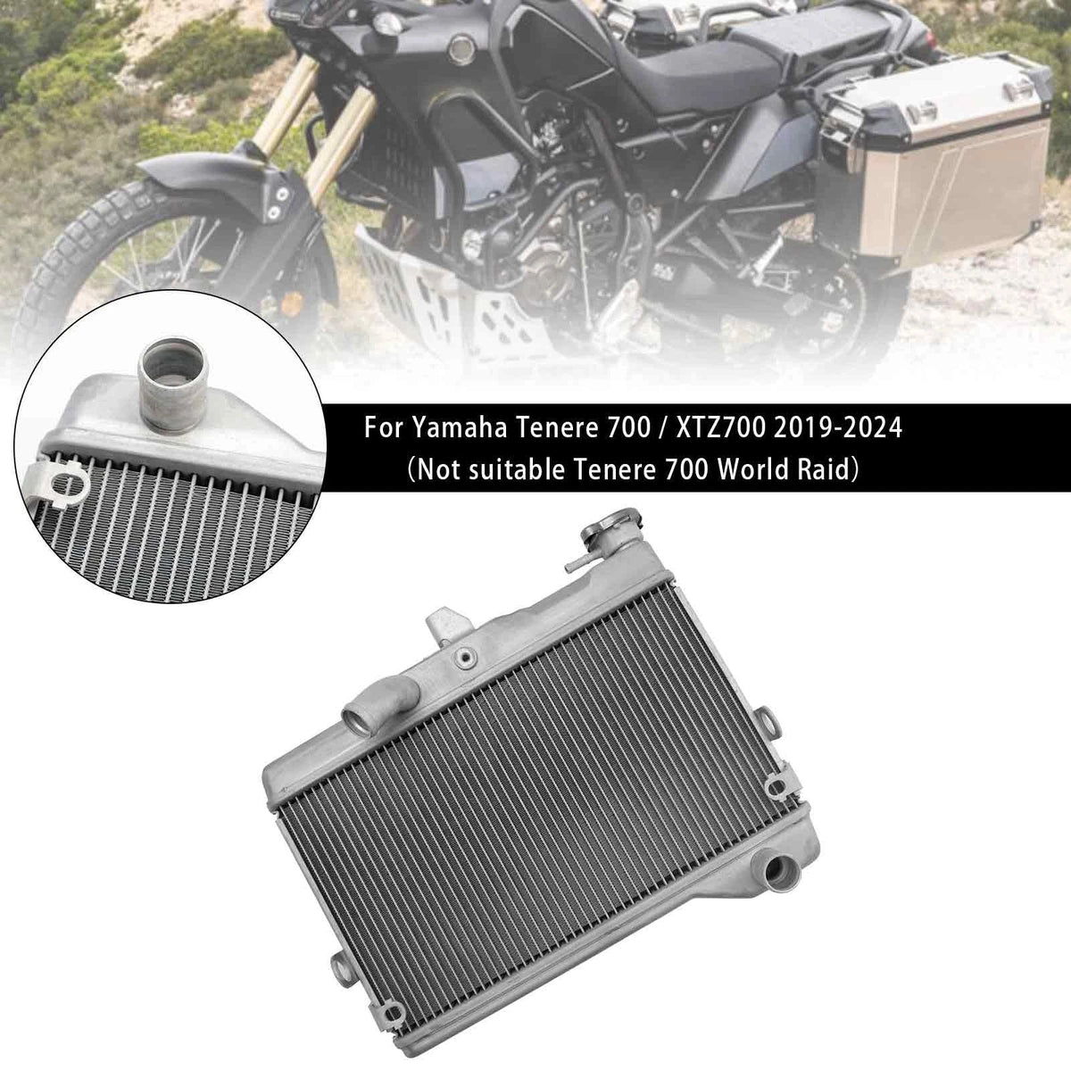 Cooling Radiator for Yamaha Tenere 700 (2019-2024) Engine - Silver