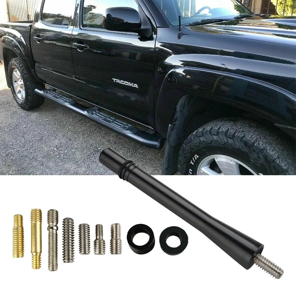 Short Antenna 4-Inch for Universal Vehicles - Black Aluminum (AM/FM)