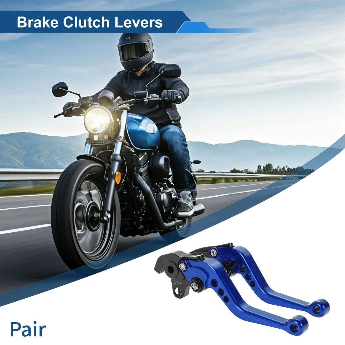 Long Brake Clutch Levers for Honda VFR1200F (2010–2014) Blue 1 Pair
