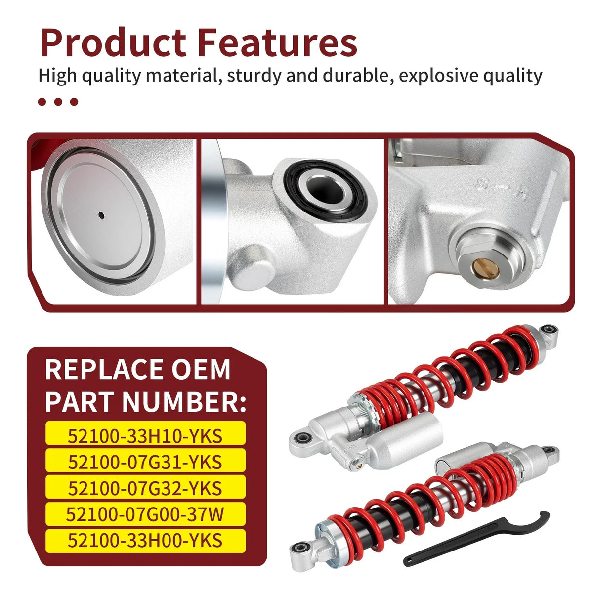 Adjustable Tool & 2pcs Front Shocks for Suzuki Z400 Quadsport 2003-2014