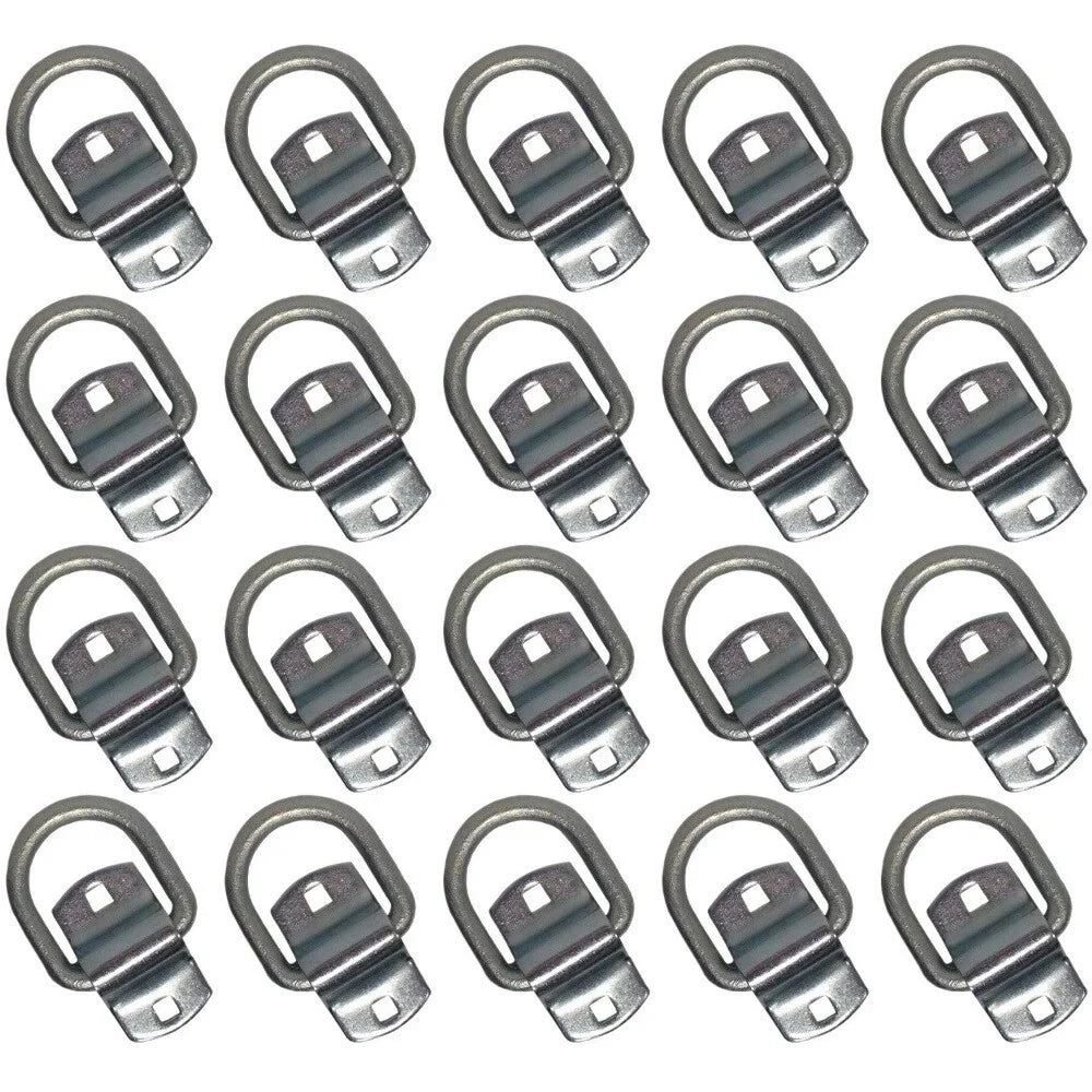 Set of 20 Bolt-on 1/2" D Rings for Flatbed Truck Trailer