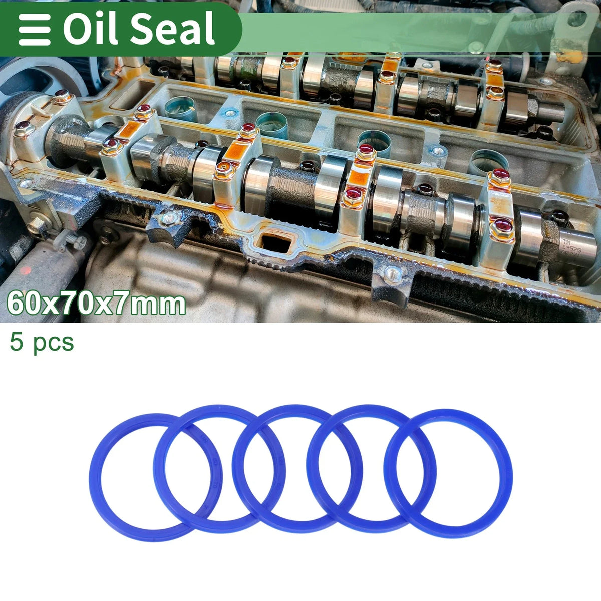 Set of 5 Oil Seal Rotary Shaft Seal 60x70x7mm High Pressure TPU