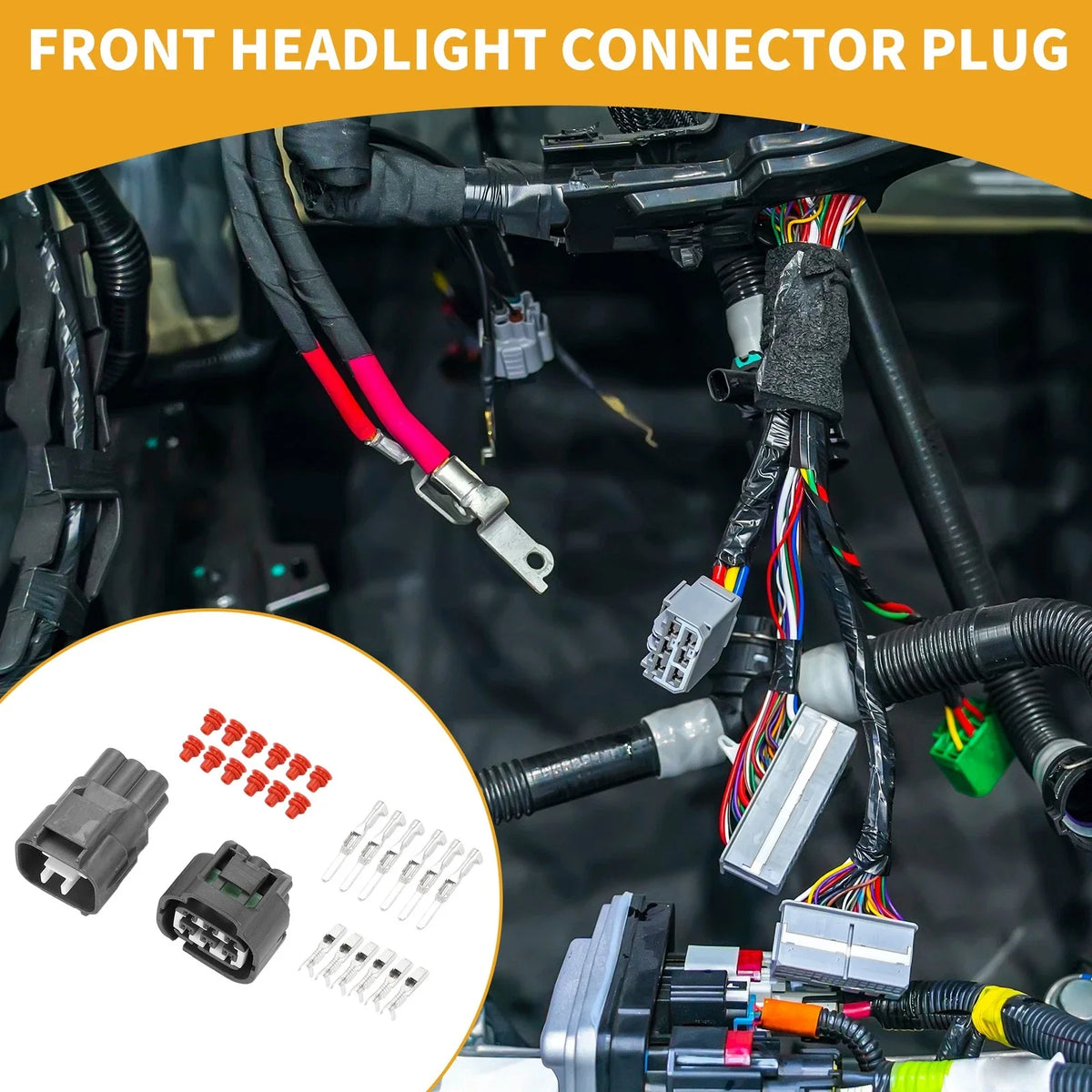 6 Pin Front Headlight Connector Plug for Toyota (Plastic, Set of 1)