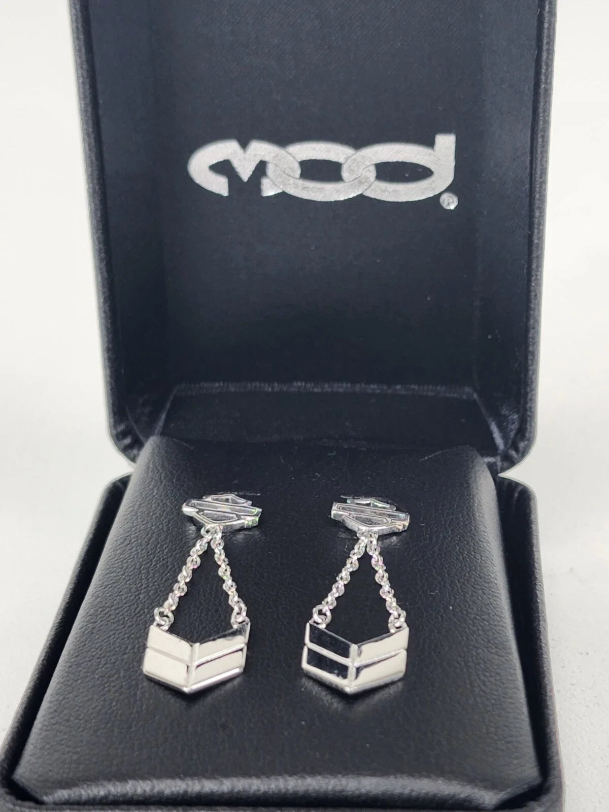 Women's Dangle Earrings Bar & Shield for Harley Davidson